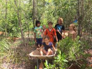 schoolkids going out for tree planting