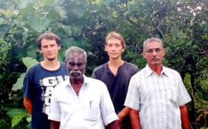 Island, Shankar, Rishi and Murugan in the field