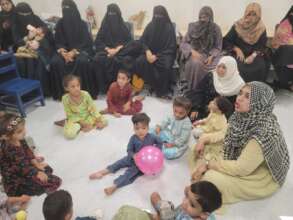 Parents and children at the June workshop