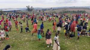 Kids playing at the peace center grounds