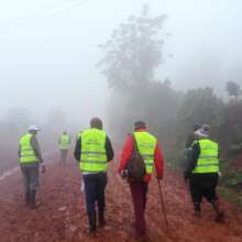 Peace ambassadors on a peace caravan walk