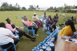Pride of a woman group during soap making training