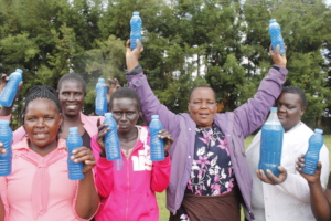 Women Display Soap after production for sell