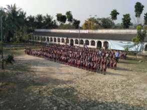 Students gathering in front od School