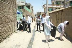 Marefat Students Cleaning Trash