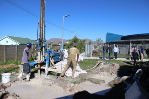 Borehole digging underway