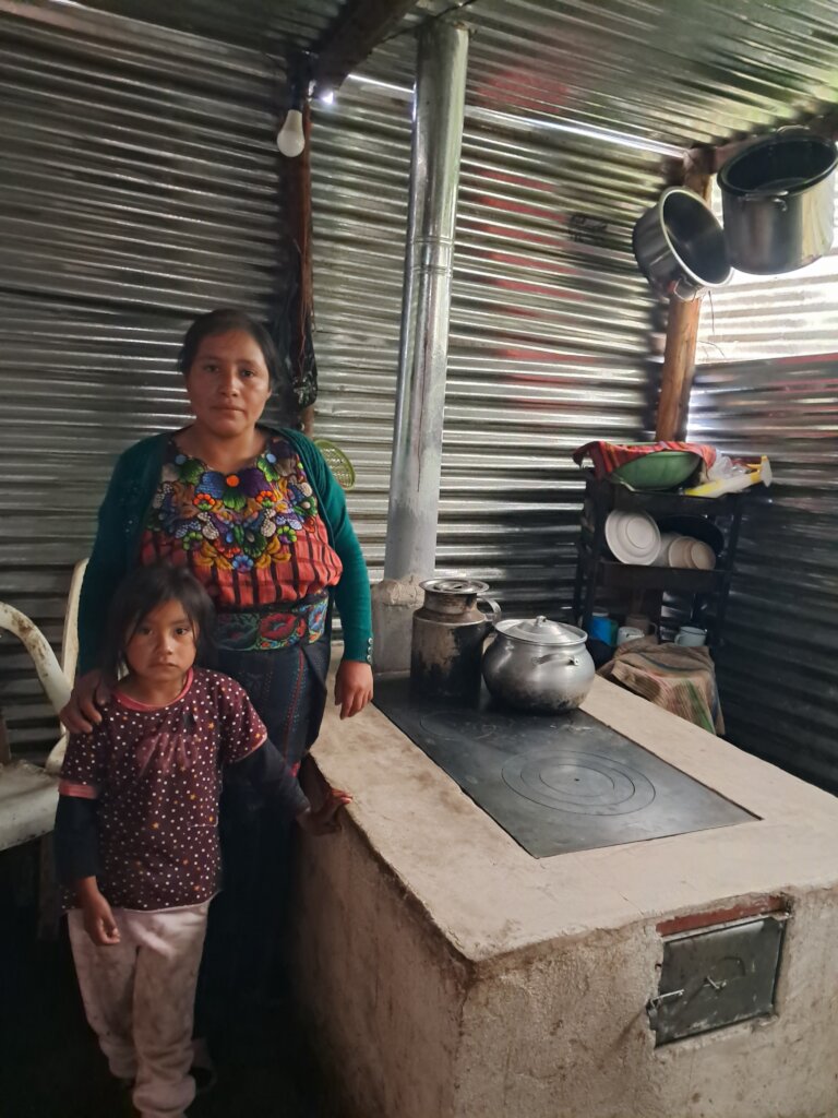 Catarina with her new stove
