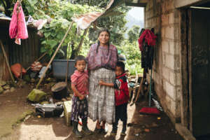 Maria and her sons, another stove recipient!