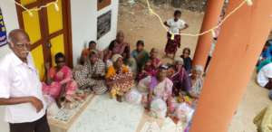 Elders happily receiving food groceries