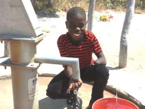 Brian at his new borehole