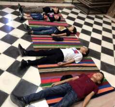 Boys learn to relax and control their breathing