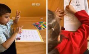 They get the correct answers--one finger at a time