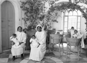 Nurses and babies at Spafford Baby Home/Hospital