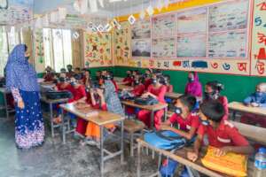 Schooling during pandemic. Masks & Social Distance