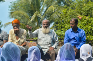 Freedom fighters telling stories to the students