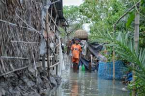 Trapped in water after the cyclone.