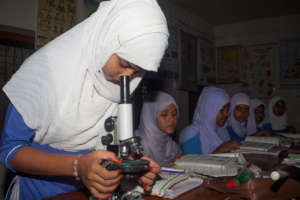 Students preparing for Lab test for national exam.