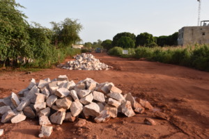 The road to Kalabambougou is filled with potholes