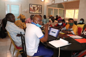 M&E Coord. Boubacar presents during CHW training