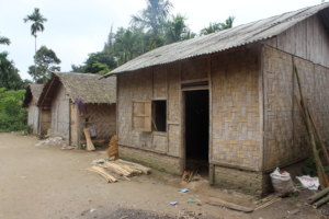 one of simple mud floor households of the village