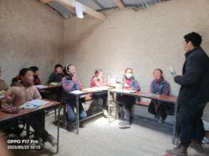 Inside bright new classroom