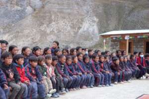Outdoor school assembly