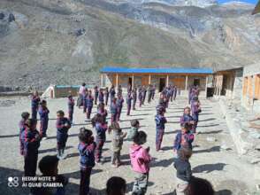 Students proudly wearing their new uniforms
