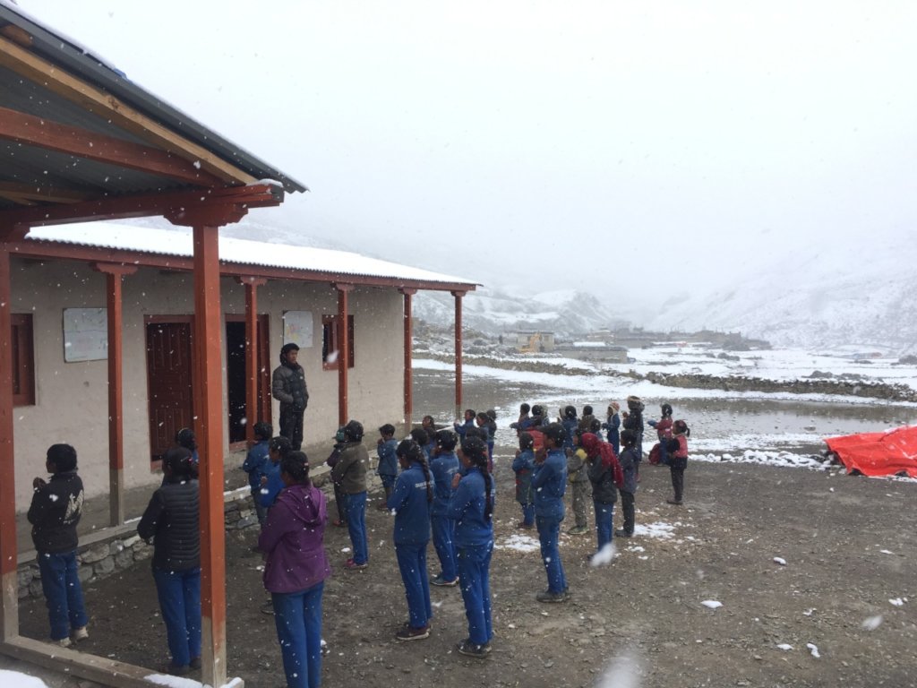 Assembling outside new classroms