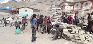 Villagers contribute hard work and energy