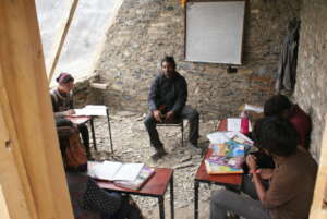 Studying in the new passive solar classroom