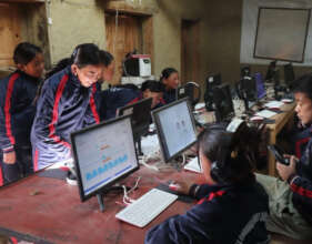 In the computer lab