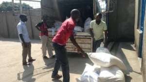 Delivery of food from Red Cross for HIV+ people