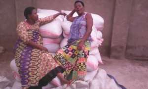 The rice harvest of a self-help group.