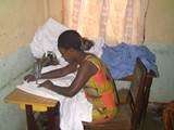 Sewing gowns and pants for Ntaseka clinic staff