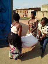 Rice harvest of self-help group.
