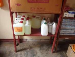 Disinfectants and masks in stock.