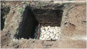Foundation for one of the pillars.