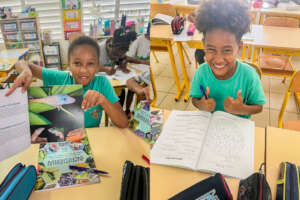 Students with books