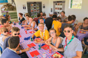 Lunch with scouts and volunteers.