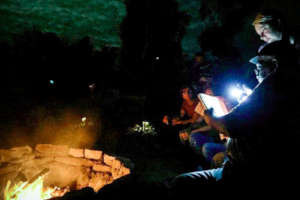 Cultural campfire poetry reading by Big Ray.