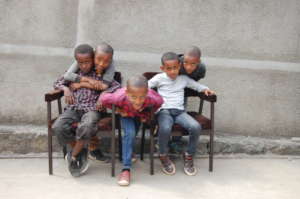 Kids of the family house playing