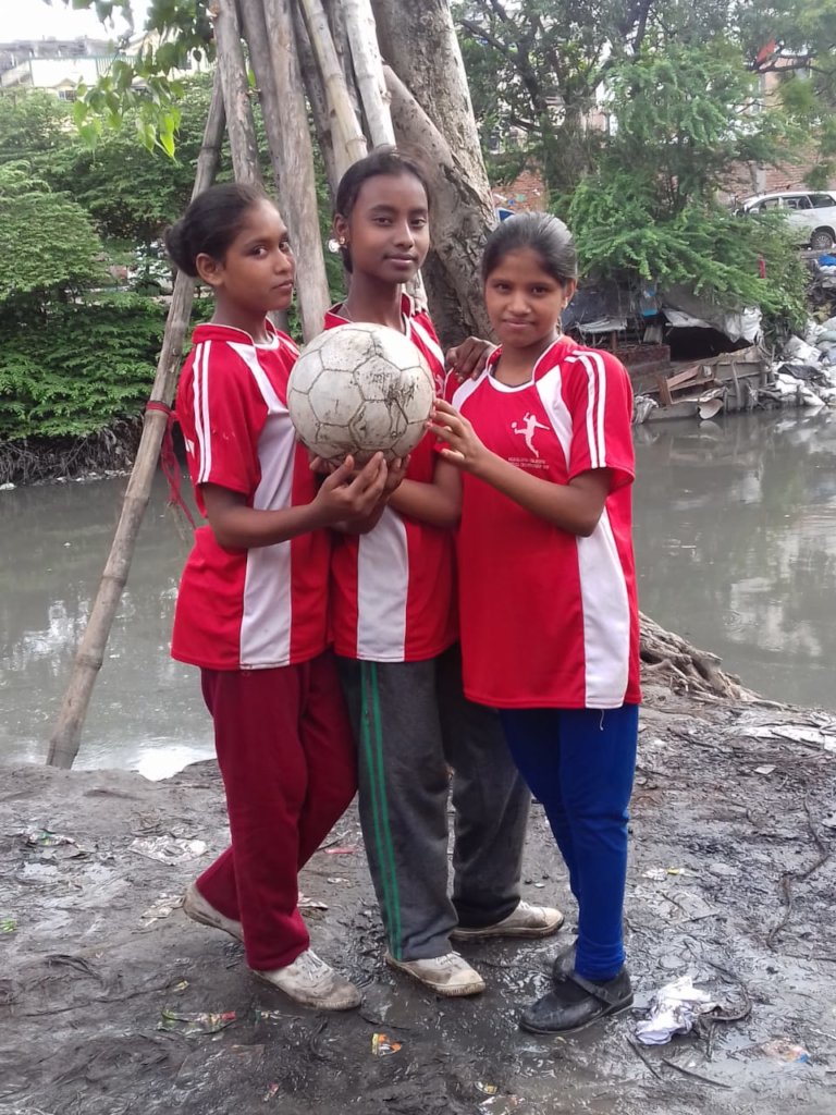 Members of the girls' football squad