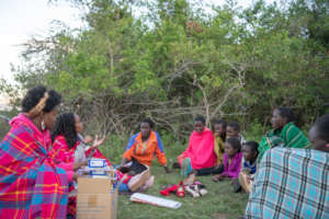 Girls attending a session.