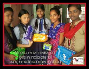 Girls All Smiles after receiving Sanitary Kits