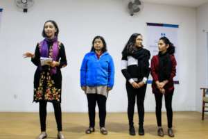 Anukriti campaigning for votes