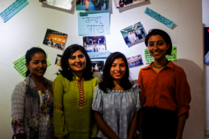 Simran and YWPLI Fellows at their art installation