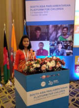 Prakriti representing UNICEF in Sri Lanka