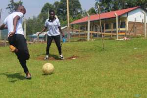 Participants during football competition