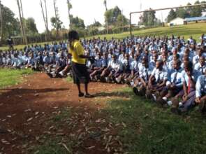 Joyce engaging the students on teenage pregnancy