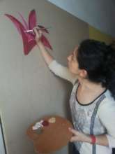 Artist in action for "Bosque de la Vida" mural